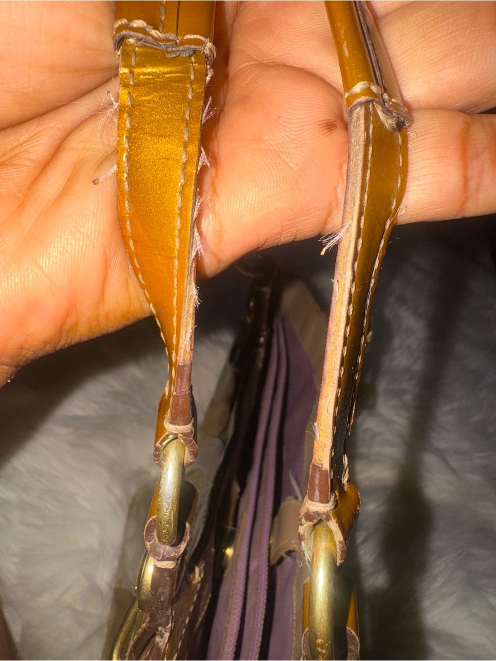 Coach Circle Appliqué Signature Tote in Brown and Gold Metallics - Picture 5 of 7